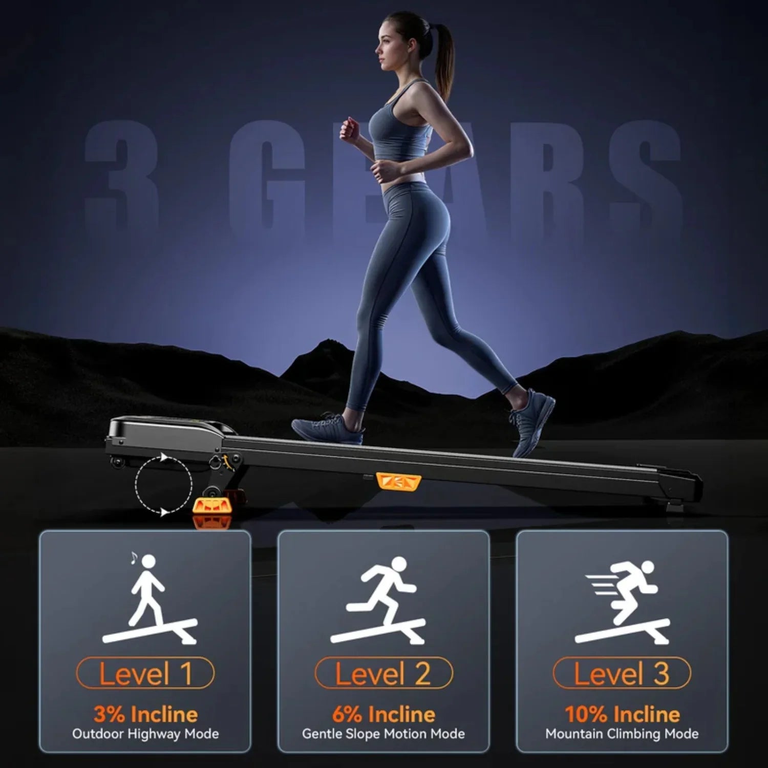 330lb Capacity Incline Walking Pad: 2.5HP Under Desk Treadmill