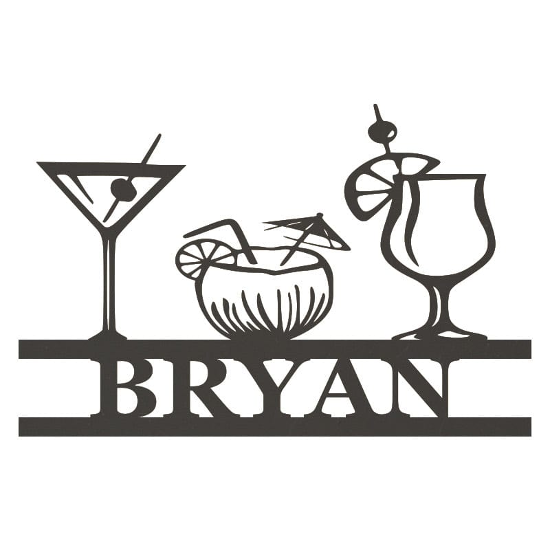 Bar Personalized Metal Sign - Custom Name Plaque | Unique Bar Gift & Metal Wall Art